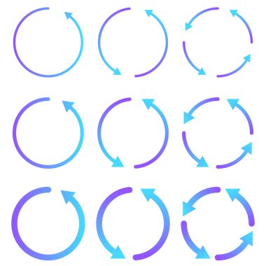 Doodle Gradyan Okları Beyaz Arkaplanda Eşzamanla 