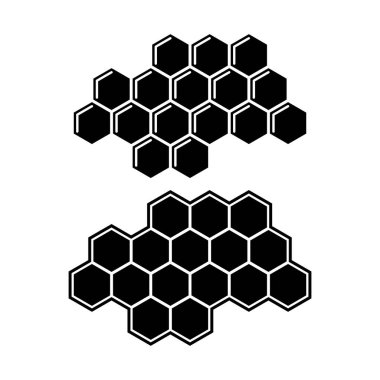 Bal peteği Siluetleri Simge vektör illüstrasyonunu ayarla