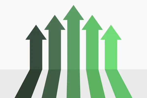 Beyaz Arkaplanda Büyüyen Yeşil Oklar 