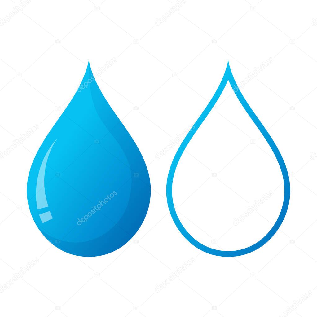 Rain Droplets in Gradient And Outline