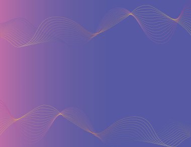 Mor tonlarda dalgalı çizgileri olan soyut arkaplan, vektör çizimi