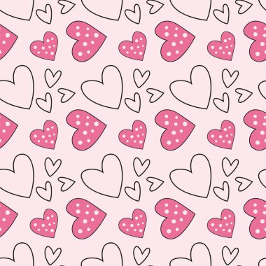  Aşkın Kalpleri Kusursuz Vektör Deseni Tasarımı