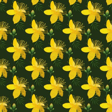 Sarı çiçek Kusursuz Desen Tasarımı