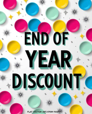 End of Year Discount Announcement with Colorful Circles clipart