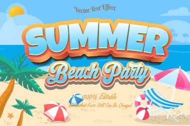 Deniz altyapısı olan bir yaz plajı partisi posteri. Yaz partisi posteri. Tasarımınız için vektör illüstrasyonu.