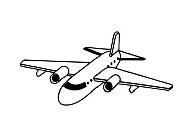 airplane silhouette vector illustration on white background clipart