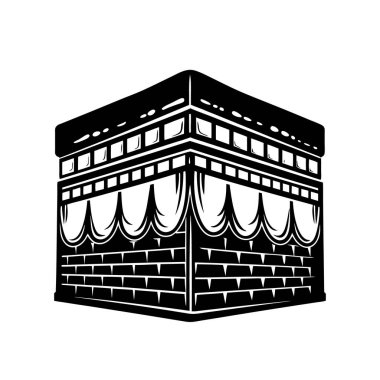 kaabah icon design, mecca ka'bah. vector illustration for islamic event, web, print or pictogram assets, hajj, umrah, ramadan kareem clipart