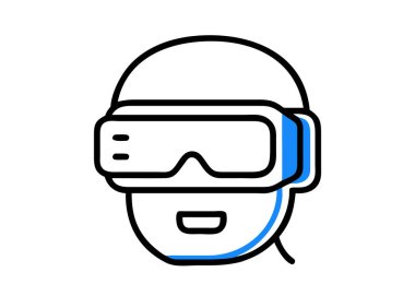 VR kask simgesi, anahat stili