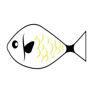 balık simgesi vektör ilüstrasyon şablonu