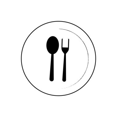 çatal ve kaşık logo vektör çizim şablonu