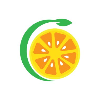 Turuncu meyve logo Vektör illüstrasyon şablonu