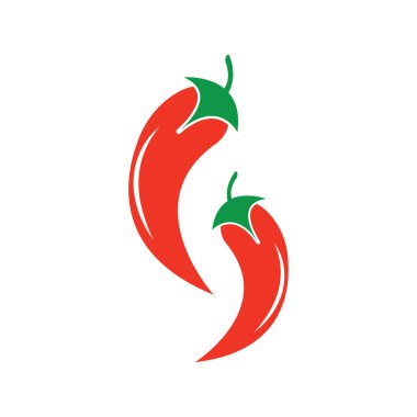 Kırmızı Chili illüstrasyon logo vektör şablonu