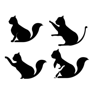 kedi logosu tasarım vektör şablonu