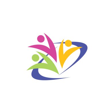 Toplum Bakımı Logo illüstrasyon şablonu