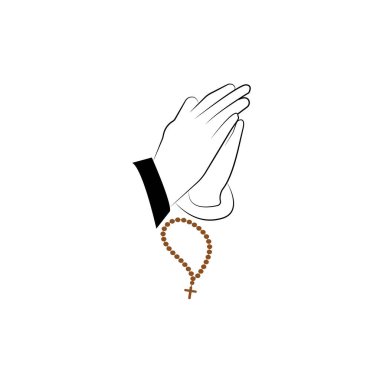 Hıristiyan dua boncukları logo taşıyıcı şablonu