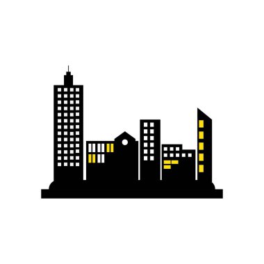 Şehir silüeti, düz tasarım şehir silüeti vektör illüstrasyon