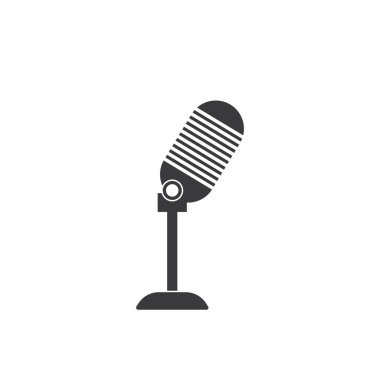 Mikrofon tasarımı simge resimleme şablonu