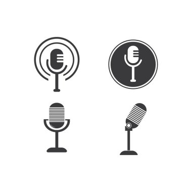Mikrofon tasarımı simge resimleme şablonu