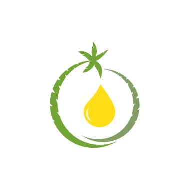 Yağ palmiye tasarımı logo illüstrasyon vektörü