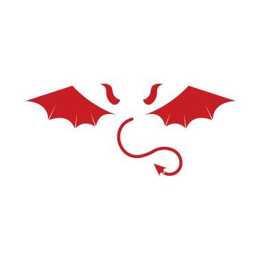 Şeytan logo resimleme vektör şablonu