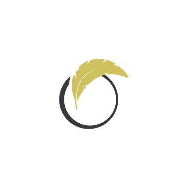 Tüy logo tasarımı illüstrasyon vektör şablonu