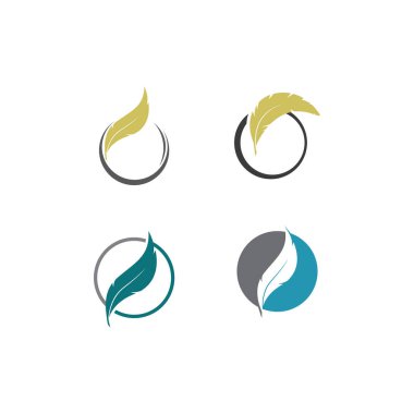 Tüy logo tasarımı illüstrasyon vektör şablonu