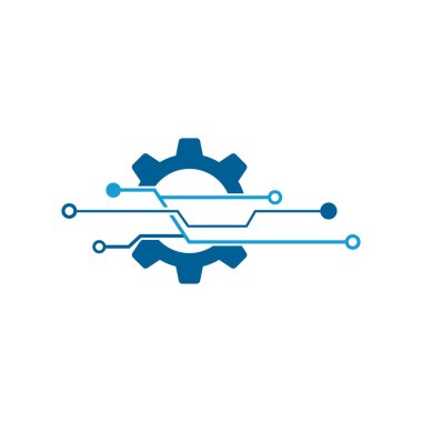 Devre teknolojisi elemanları logo vektör şablonu