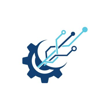 Devre teknolojisi elemanları logo vektör şablonu