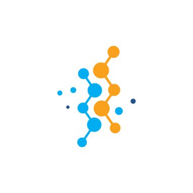 Molekül tasarımı illüstrasyon vektör logo şablonu