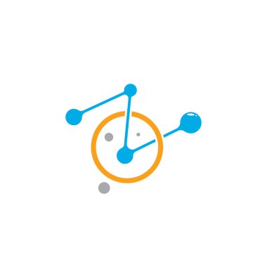 Molekül tasarımı illüstrasyon vektör logo şablonu