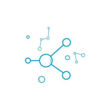 Molekül tasarımı illüstrasyon vektör logo şablonu