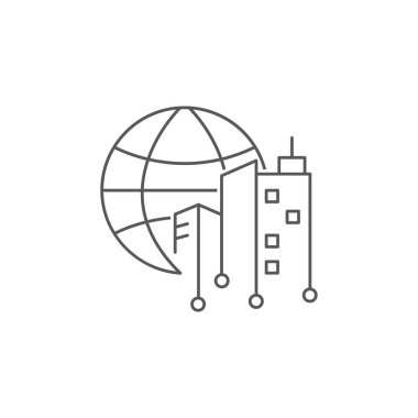 Akıllı şehir çizgisi resimleme simgesi