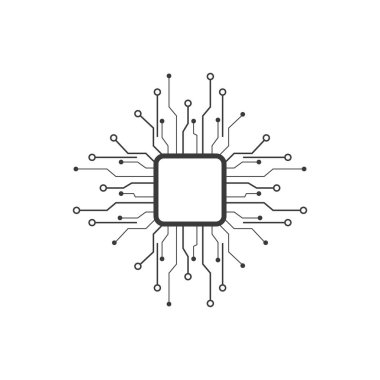İşlemci logo vektör çizim şablonu