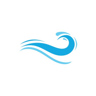 Doğal Su Dalgası vektör logo tasarımı 