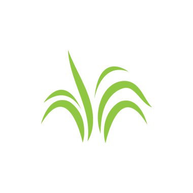 Yeşil çimen ilüstrasyon simgesi vektör düz tasarım