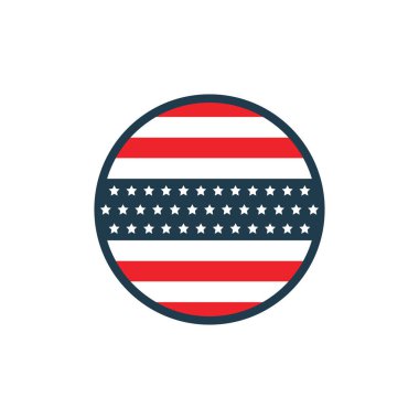 Amerikan bayrak simgesi düz tasarım