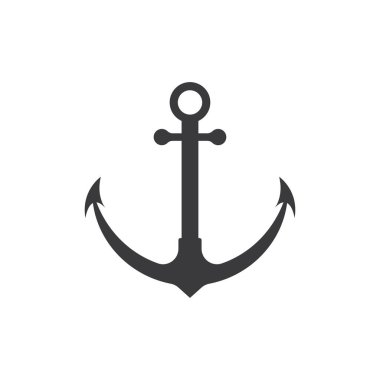 Anchor simgesi Logo düz tasarım şablonu