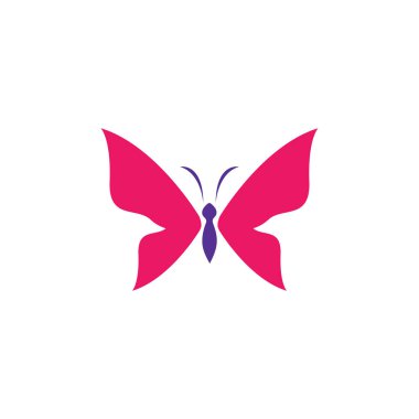 Kelebek Logo Şablonu Vektör simgesi düz tasarım