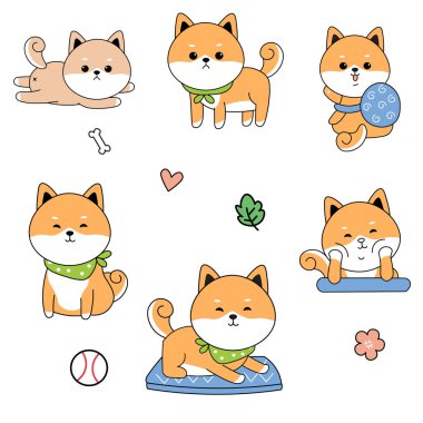 Kawaii Shiba Inu Köpek çizgi film karakteri Clipart