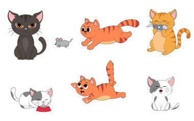 Kediler Çizgi Film Karakteri Vektör Karakteri