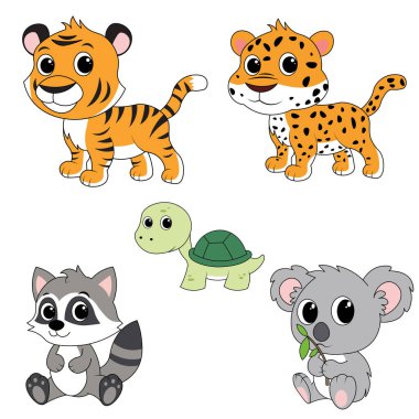 Bebek Hayvanlar Çizgi Film Vektörü Clipart