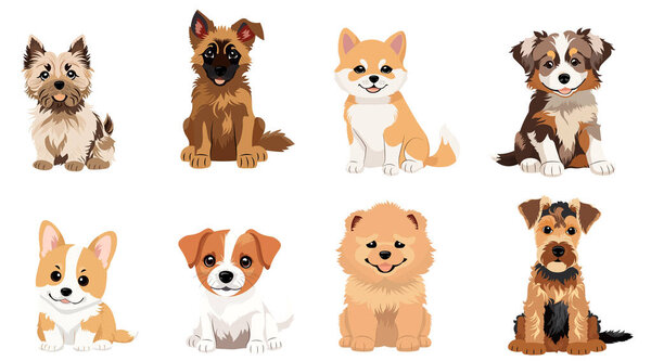 Симпатичные щенки порождают мультфильмы