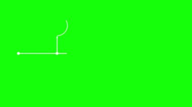 Metin için Çember İşaretleri ve Yeşil Ekranda Simge Simgesi olan minimalist Yatay Zaman Çizelgesi