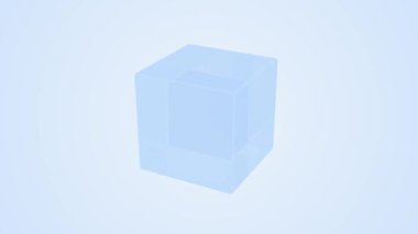 3d küp dönen animasyon açık mavi renk