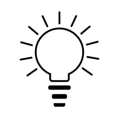  Ampul vektör simgesi siyah renk