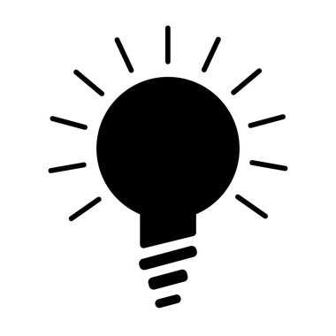  Ampul vektör simgesi siyah renk