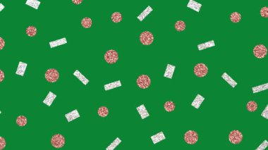 Yeşil Ekranda Kusursuz Parıldayan Konfeti Desenli Arkaplan
