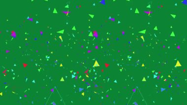 Yeşil Ekran Döngüsünde Düşen Geometrik Üçgen Deseni