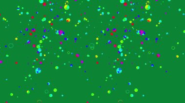 Yeşil Ekran Döngüsünde Düşen Renkli Baloncuklar ve Küreler