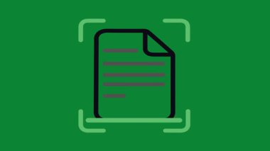 Yeşil Ekran Döngüsünde Belge / Kağıt Simgesi Canlandırması Taranıyor